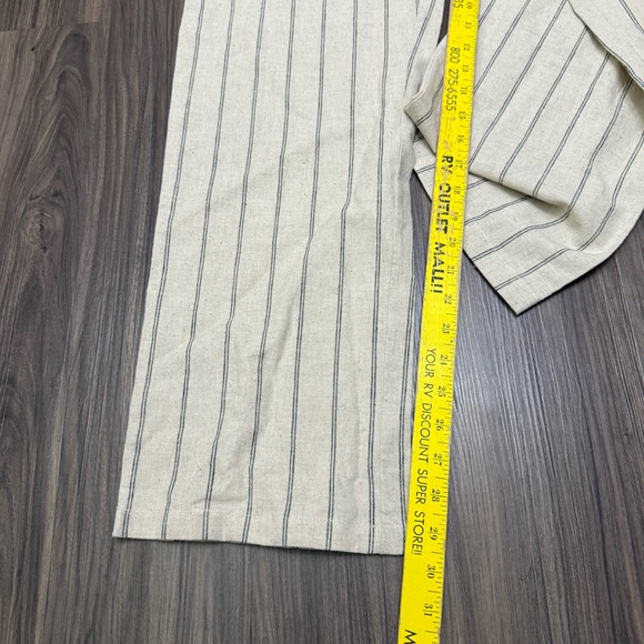 Zara Cream Striped Pants - Picture 5 of 9
